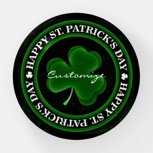 greenblack Shamrock St Patricks Day Irish Pride Paperweight