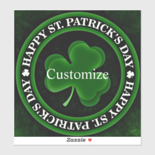 green/black Shamrock St Patrick's Day Irish Pride  Sticker