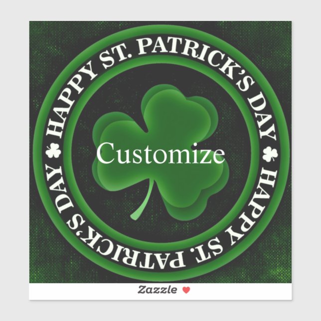 green/black Shamrock St Patrick's Day Irish Pride  Sticker (Sheet)
