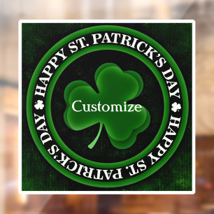 Green/black Shamrock St Patrick's Day Irish Pride Window Cling
