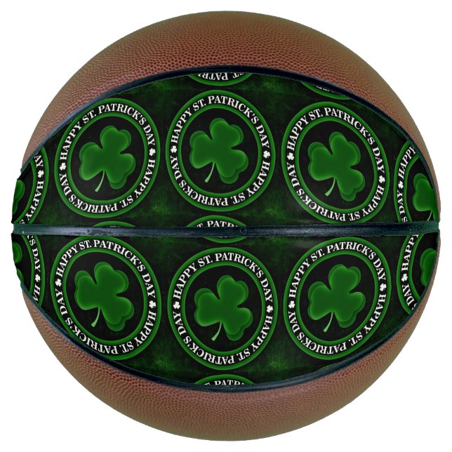 green/black Shamrock St Patrick's Day Thunder_Cove Basketball (Front)