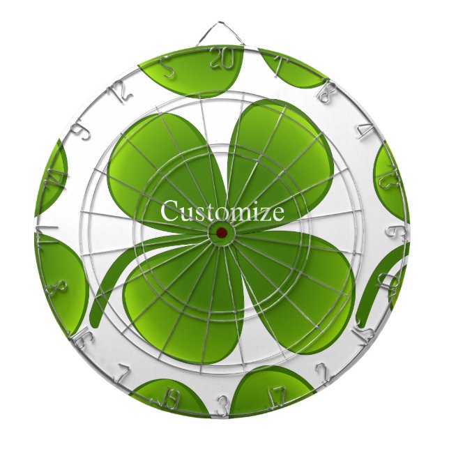 green/black Shamrock St Patrick's Day Thunder_Cove Dart Board (Front)