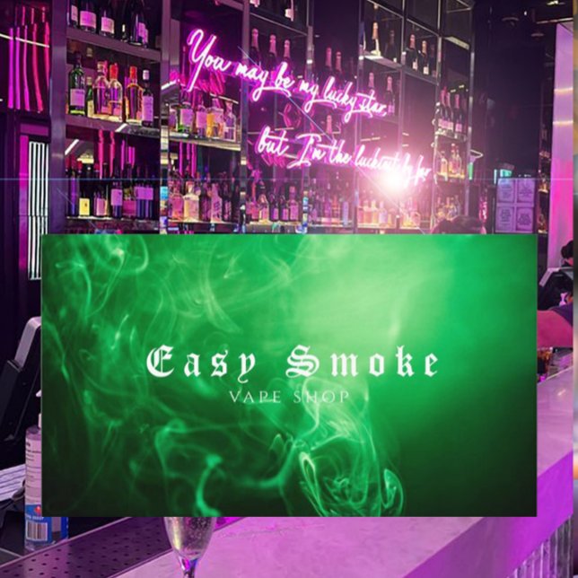 Green Black Smoke Vape Shop Business Card (Creator Uploaded)