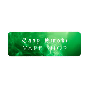 Green Black Smoke Vape Shop Business Label