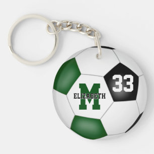 green black soccer club colors girls boys keychain