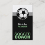 Green &amp; Black Soccer Coach Business Cards at Zazzle