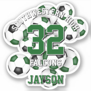 green black soccer team colors boys girls sticker