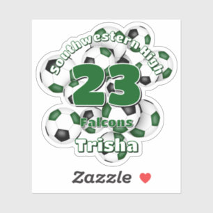 green black soccer team colors girls boys sticker