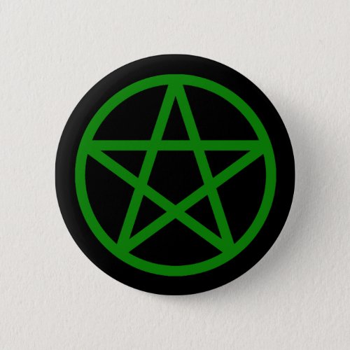 Green Black Solid Pentacle Button