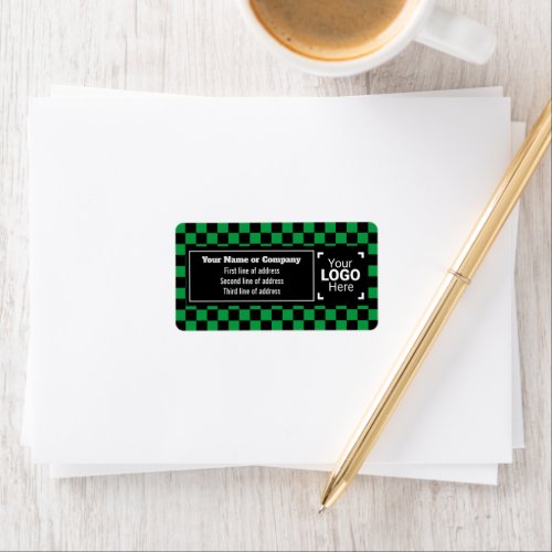 Green  Black Squares _ Checked Small Business Label