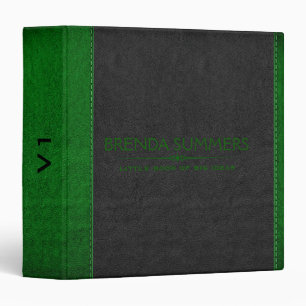 Green & Black Stitched Vintage Leather Binder
