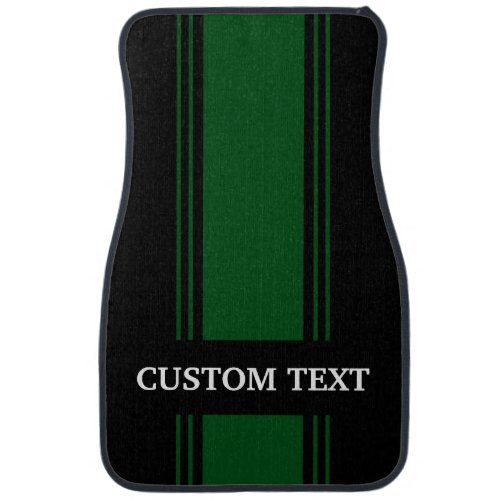 Green Black Stripe Custom Personalized Name Car Fl Car Floor Mat