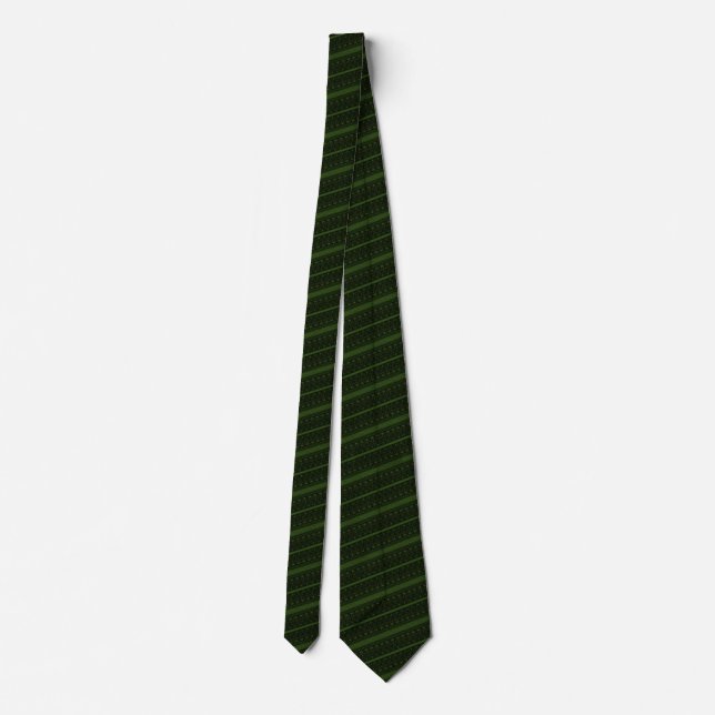 Green & Black Striped Neck Tie (Back)