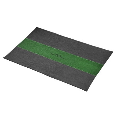 Green  Black Stripes Leather Texture Cloth Placemat