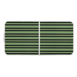 Green Black Stripes Pattern Beer Pong Table