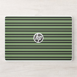 Green Black Stripes Pattern HP Laptop Skin