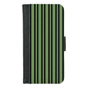 Green Black Stripes Pattern iPhone 8/7 Wallet Case