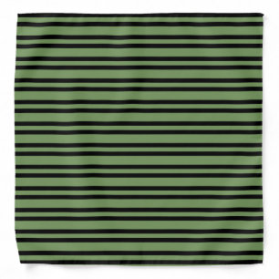 Green Black Stripes Seamless Pattern Bandana