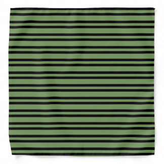 Green Black Stripes Seamless Pattern Bandana