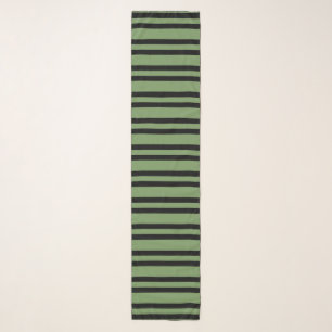 Green Black Stripes Seamless Pattern Scarf
