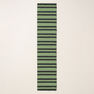 Green Black Stripes Seamless Pattern Scarf