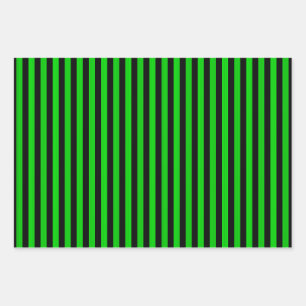 Green Black Stripes Seamless Pattern Wrapping Paper Sheets