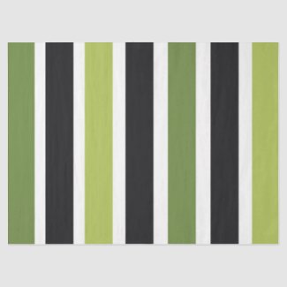 Green Black Stripes Tissue Paper