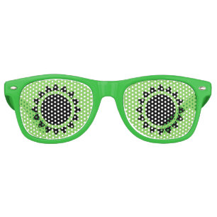 Green Black Sunflower Adult Retro Party Retro Sunglasses