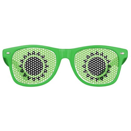 Green  Black Sunflower Adult Retro Party Retro Sunglasses