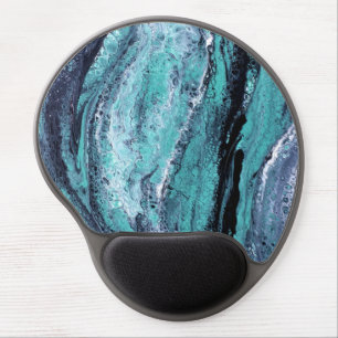 Green Black Swirl Gel Mouse Pad