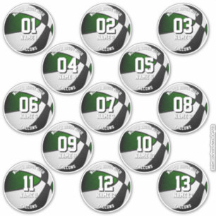 green black team colors basketball 13 players sticker
