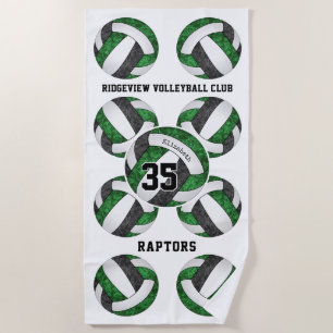 green black team colors gifts girly volleyballs beach towel