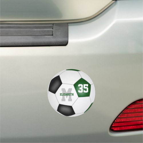 green black team colors girls boys soccer car magnet