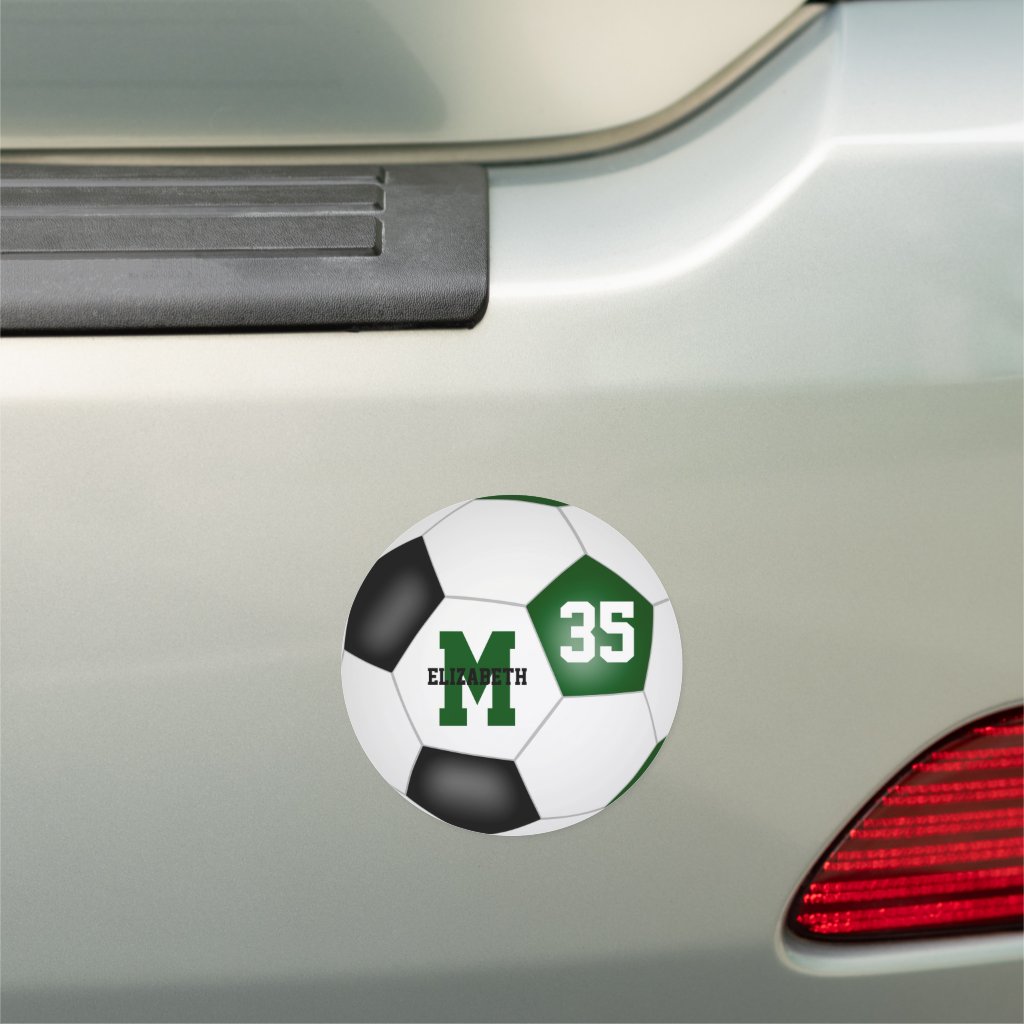 green black team colors girls boys soccer car magnet