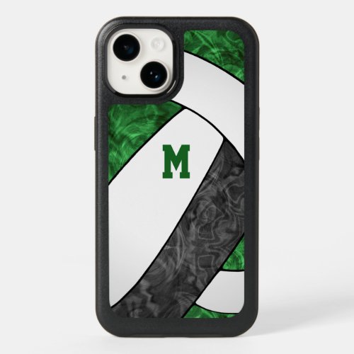 green black team colors girls volleyball OtterBox iPhone 14 case