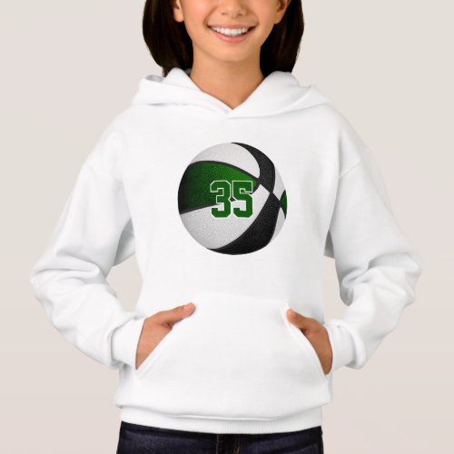 green black team colors jersey number basketball hoodie