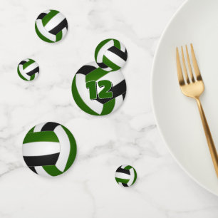 green black team colors kids volleyball party confetti