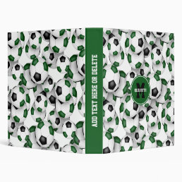 green black team colors soccer scrapbook 3 ring binder