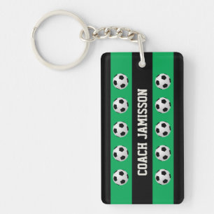 Green & Black, Thank You for Soccer Coach, Player Keychain