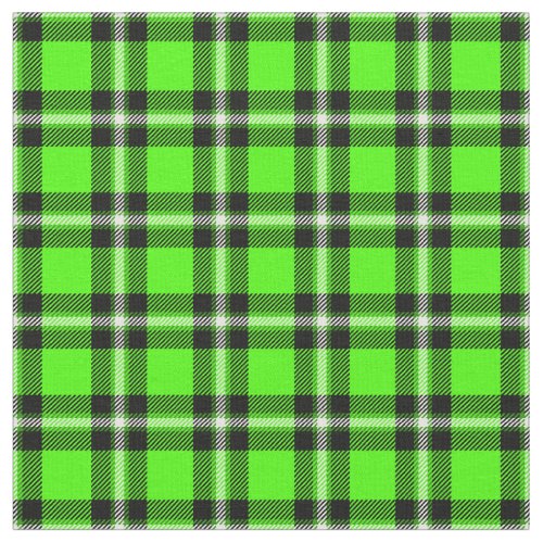 Green Black Traditional Tartan Pattern Plaid Style Fabric