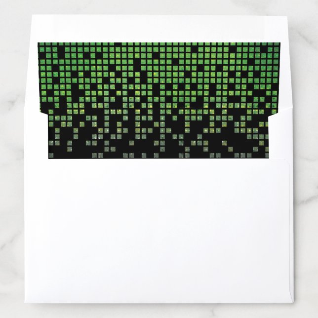 Green Black Video Game Gamer Bar Mitzvah Envelope Liner (In Envelope)