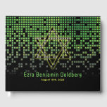 Green Black Video Game Gamer Bar Mitzvah Guest Book<br><div class="desc">Green, black, and grey (gray) raining pixel gamer or video game Bar Mitzvah personalized guest book. This non-traditional gamer inspired video gaming design features a Jewish Star of David. There are also green, yellow, and grey (gray) raining or cascading digital style computer pixels along the top of the invitation. The...</div>