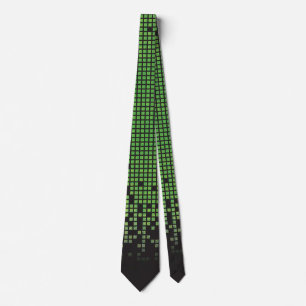 Green Black Video Game Gamer Bar Mitzvah Neck Tie