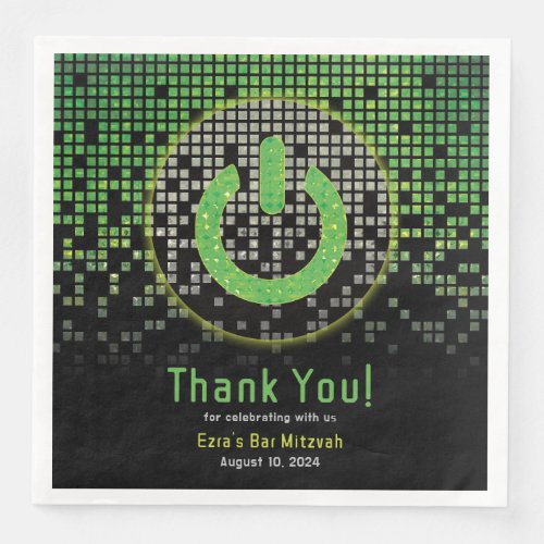 Green Black Video Game Gamer Bar Mitzvah