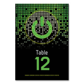 Green Black Video Game Gamer Bar Mitzvah Table Number