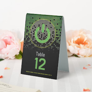 Green Black Video Game Gamer Bar Mitzvah Table Tent
