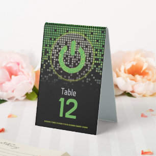 Green Black Video Game Gamer Bar Mitzvah Table Tent
