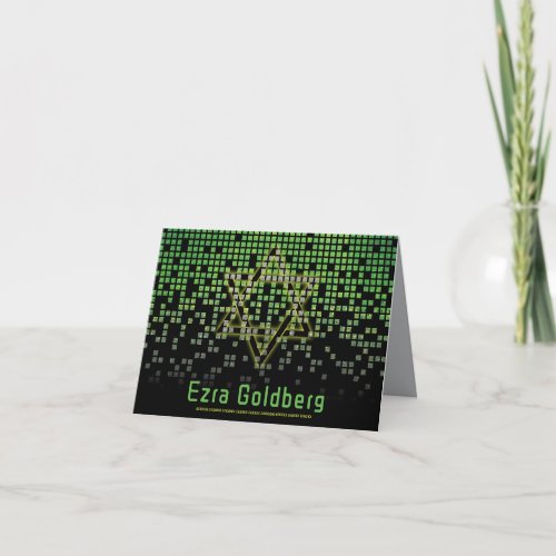 Green Black Video Game Gamer Bar Mitzvah Thank You