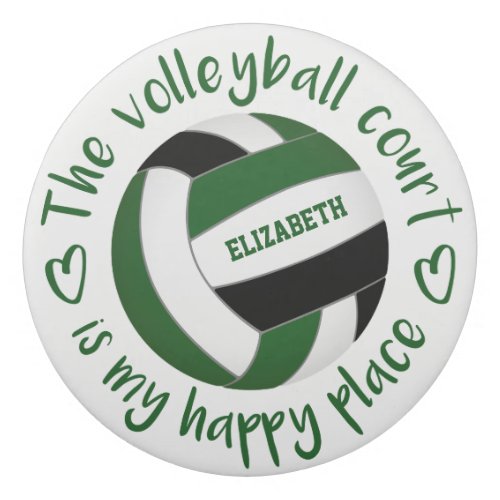 green black volleyball court my happy place eraser