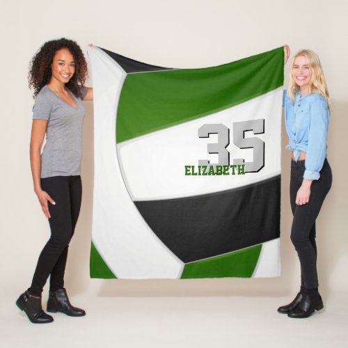 green black volleyball team colors sports room fleece blanket